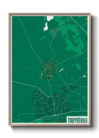 Une affiche de carte sur Touffréville