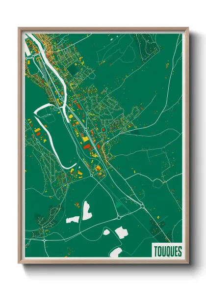 Une affiche de carte sur Touques