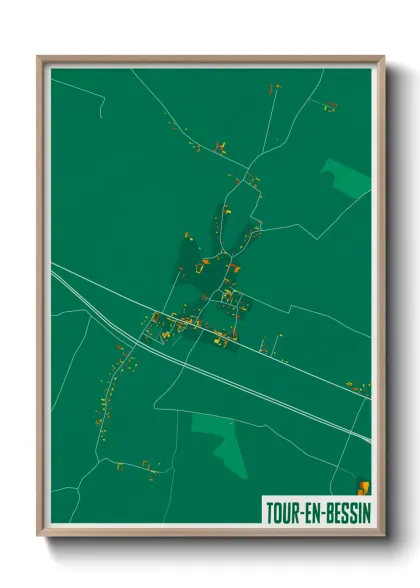 Une affiche de carte sur Tour-en-Bessin