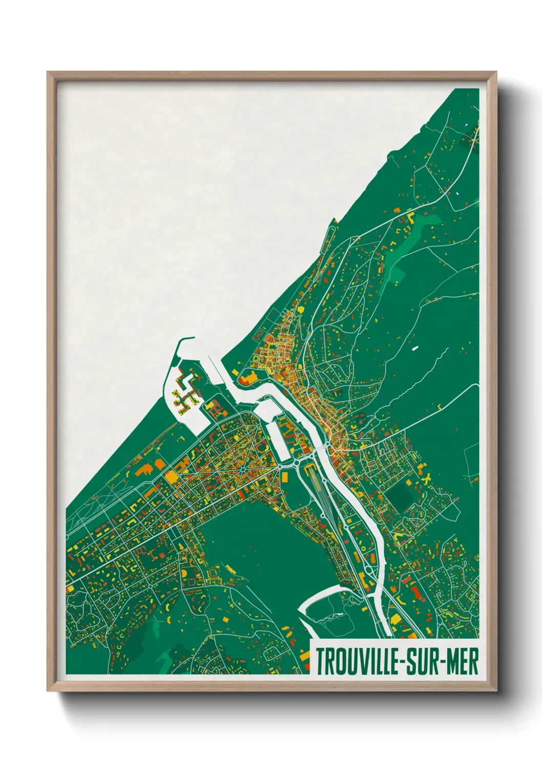 Un poster carte Trouville-sur-Mer