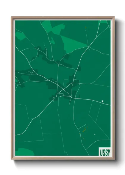 Une affiche de carte sur Ussy