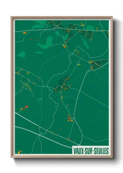 Une affiche de carte sur Vaux-sur-Seulles