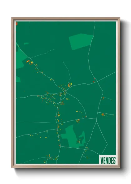 Une affiche de carte sur Vendes