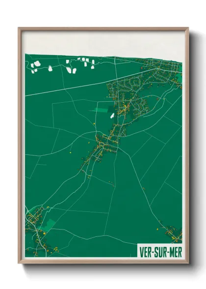 Une affiche de carte sur Ver-sur-Mer
