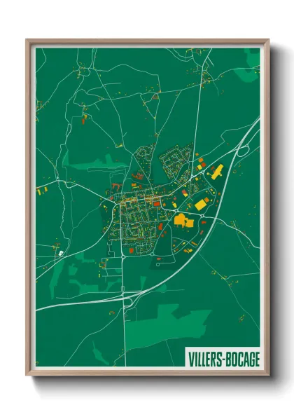 Une affiche de carte sur Villers-Bocage