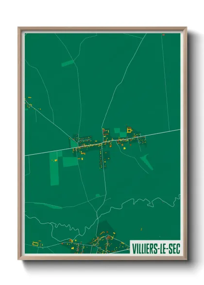 Une affiche de carte sur Villiers-le-Sec