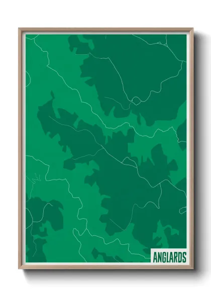 Une affiche de carte sur Anglards