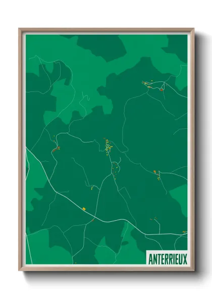 Une affiche de carte sur Anterrieux