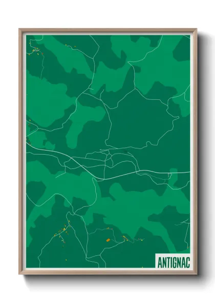 Une affiche de carte sur Antignac