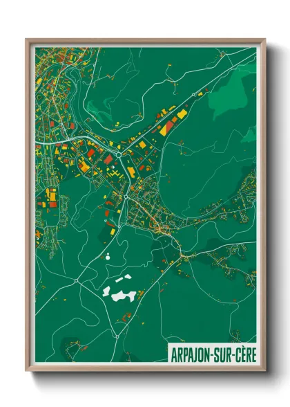 Une affiche de carte sur Arpajon-sur-Cère