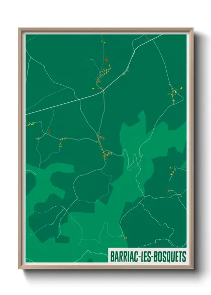 Une affiche de carte sur Barriac-les-Bosquets