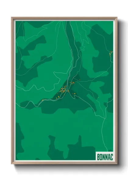 Une affiche de carte sur Bonnac