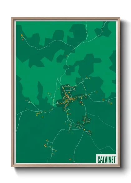 Une affiche de carte sur Calvinet