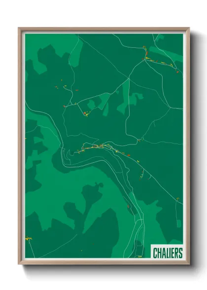 Une affiche de carte sur Chaliers