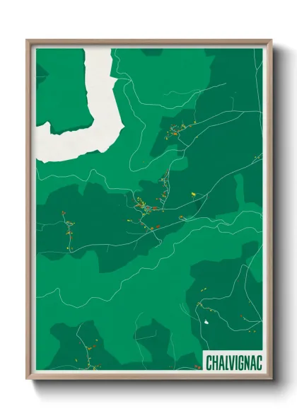 Une affiche de carte sur Chalvignac