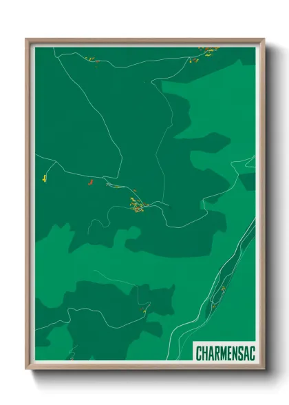 Une affiche de carte sur Charmensac