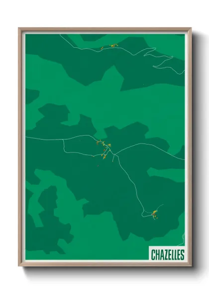 Une affiche de carte sur Chazelles