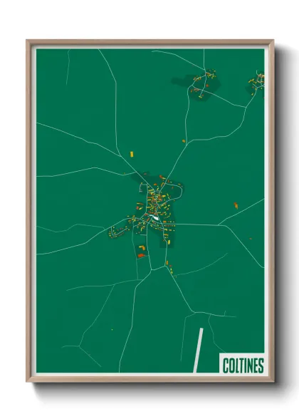 Une affiche de carte sur Coltines