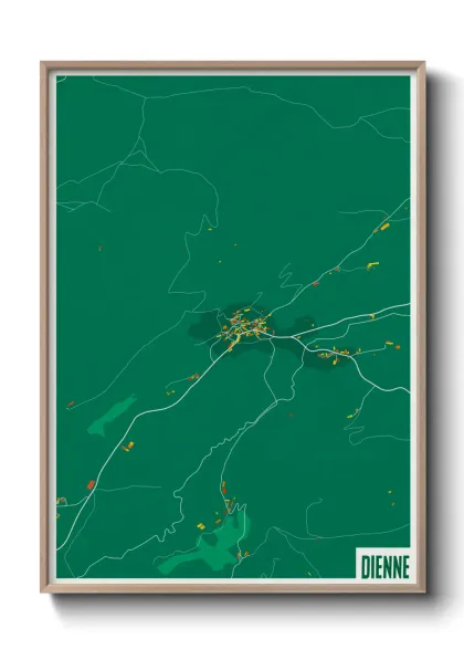 Une affiche de carte sur Dienne
