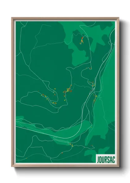 Une affiche de carte sur Joursac