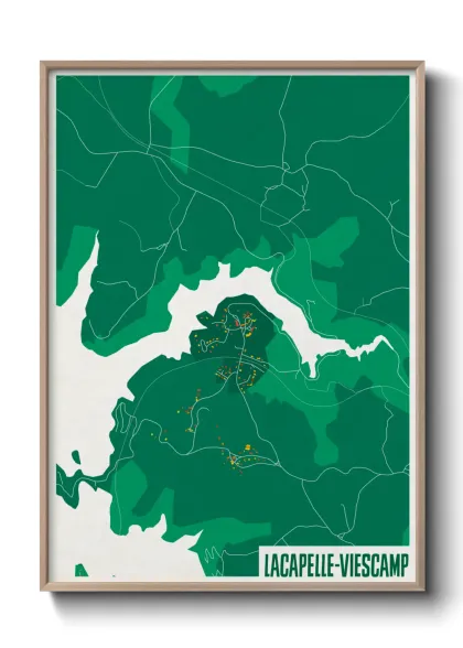 Une affiche de carte sur Lacapelle-Viescamp