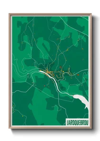 Une affiche de carte sur Laroquebrou