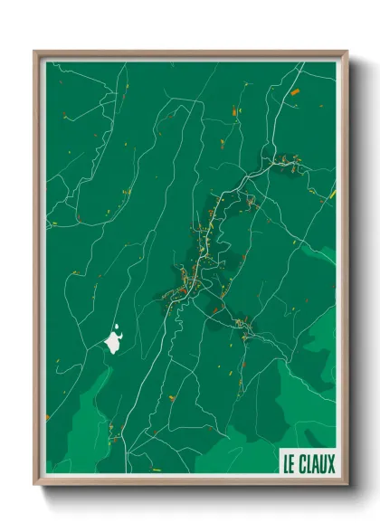 Une affiche de carte sur Le Claux