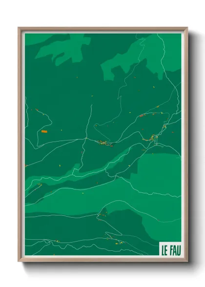 Une affiche de carte sur Le Fau