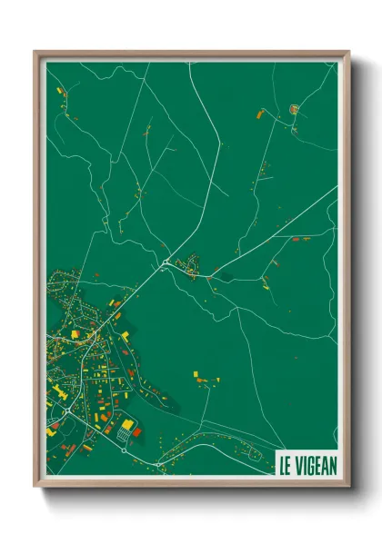 Une affiche de carte sur Le Vigean