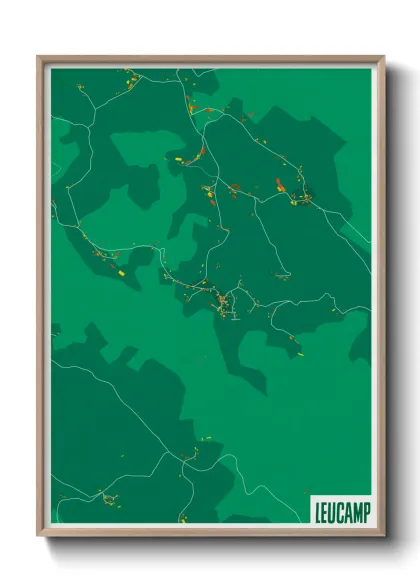 Une affiche de carte sur Leucamp