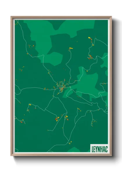 Une affiche de carte sur Leynhac