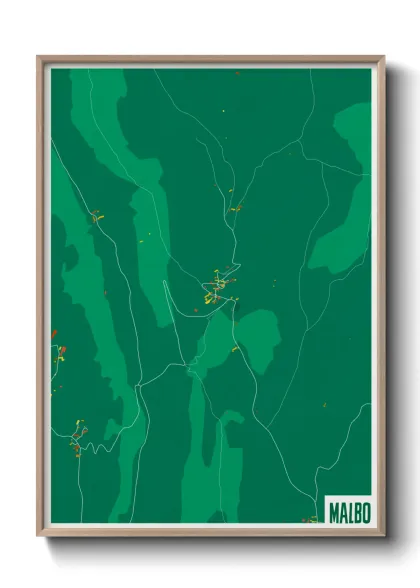 Une affiche de carte sur Malbo