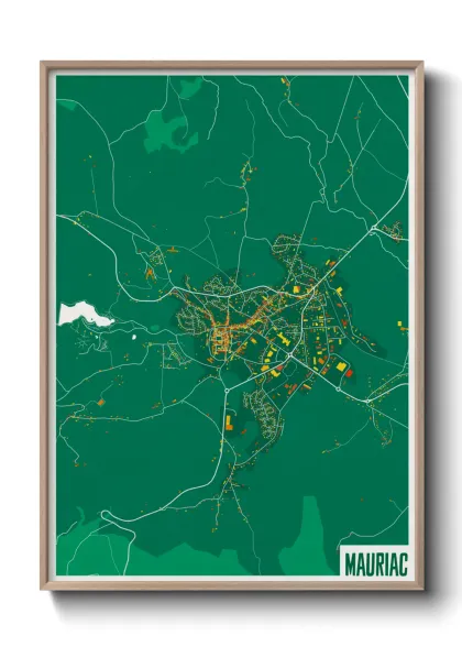 Une affiche de carte sur Mauriac