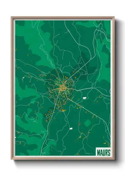 Une affiche de carte sur Maurs