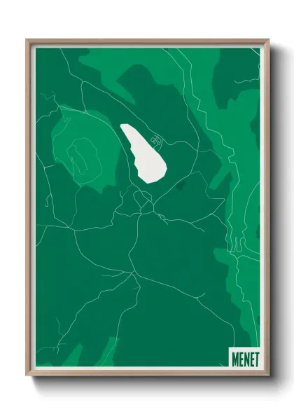 Une affiche de carte sur Menet