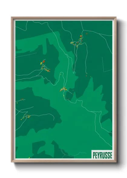 Une affiche de carte sur Peyrusse