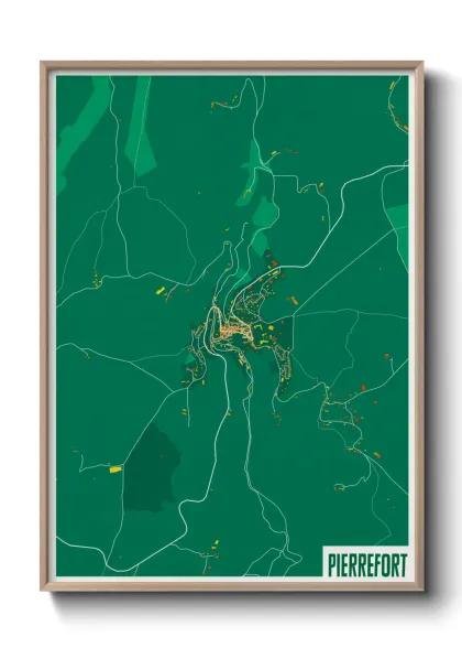 Une affiche de carte sur Pierrefort