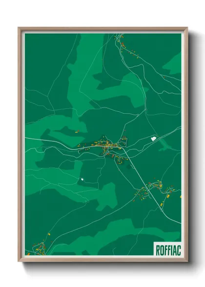 Une affiche de carte sur Roffiac