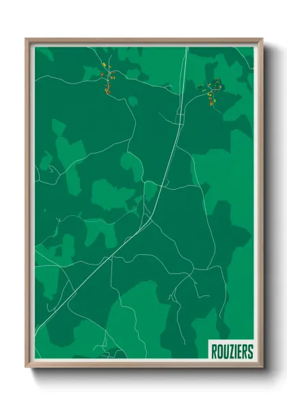 Une affiche de carte sur Rouziers