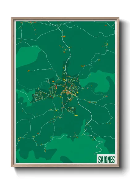 Une affiche de carte sur Saignes