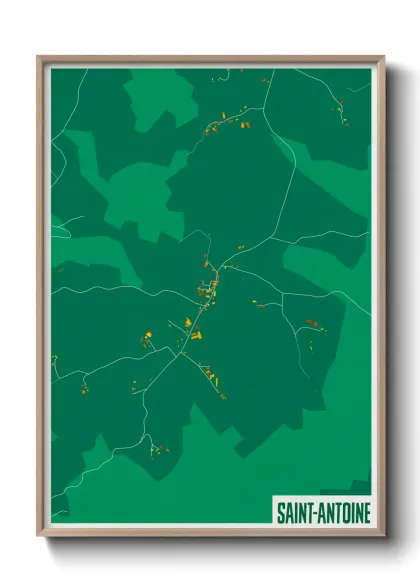 Une affiche de carte sur Saint-Antoine