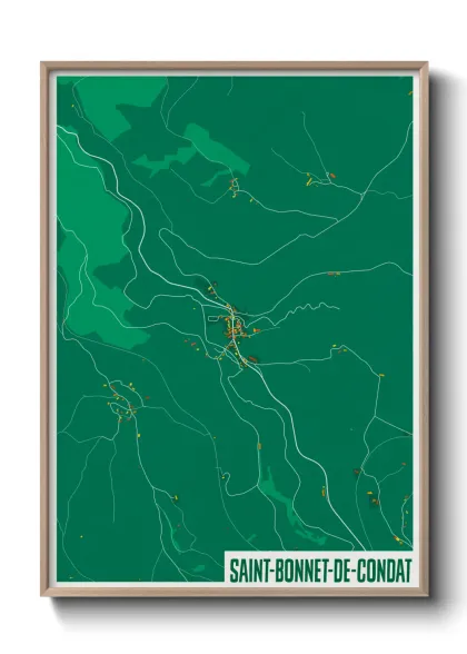 Une affiche de carte sur Saint-Bonnet-de-Condat