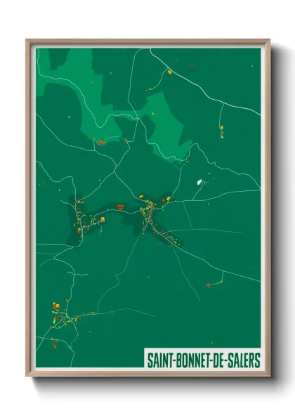 Une affiche de carte sur Saint-Bonnet-de-Salers