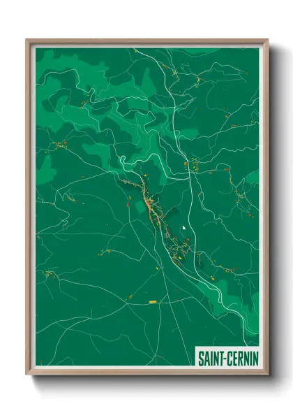 Une affiche de carte sur Saint-Cernin
