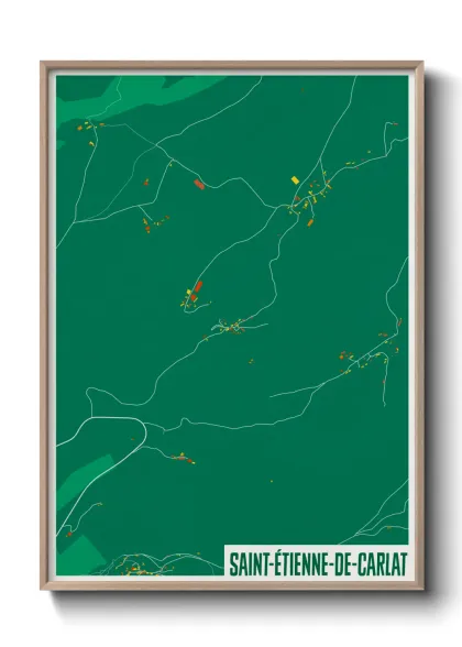 Une affiche de carte sur Saint-Étienne-de-Carlat