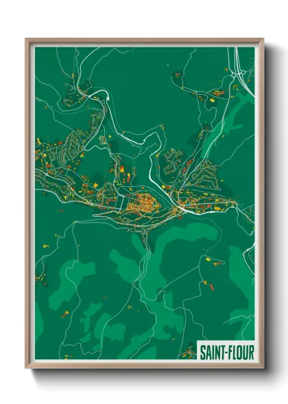 Une affiche de carte sur Saint-Flour