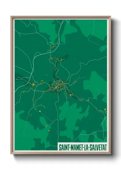 Une affiche de carte sur Saint-Mamet-la-Salvetat