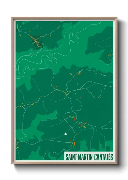 Une affiche de carte sur Saint-Martin-Cantalès