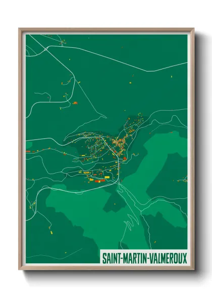 Une affiche de carte sur Saint-Martin-Valmeroux