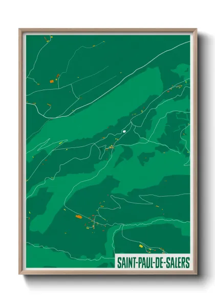 Une affiche de carte sur Saint-Paul-de-Salers